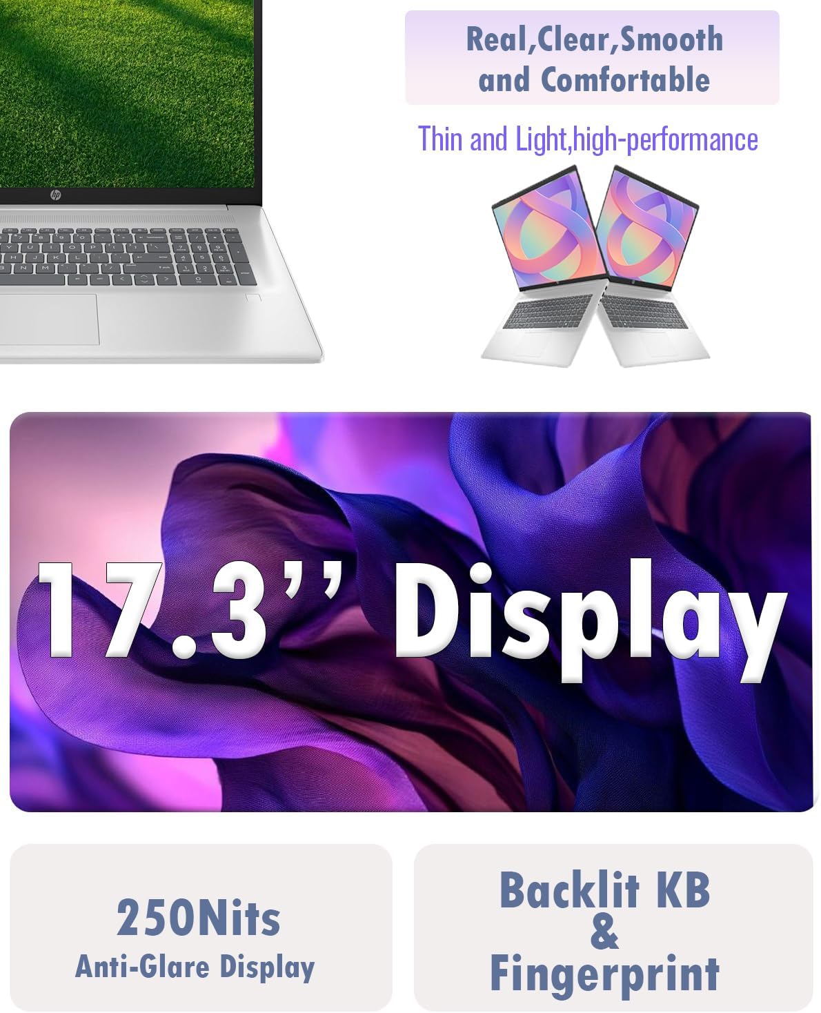 HP Flagship 17 Laptop Computer, Intel 10-Core i5-1334U, Backlit Keyboard, 20GB RAM, 1TB SSD, Windows 11Pro, Fingerprint Reader, 17.3 inch Anti-Glare Display, Fast Charge, Wi-Fi 6, w/Accessories