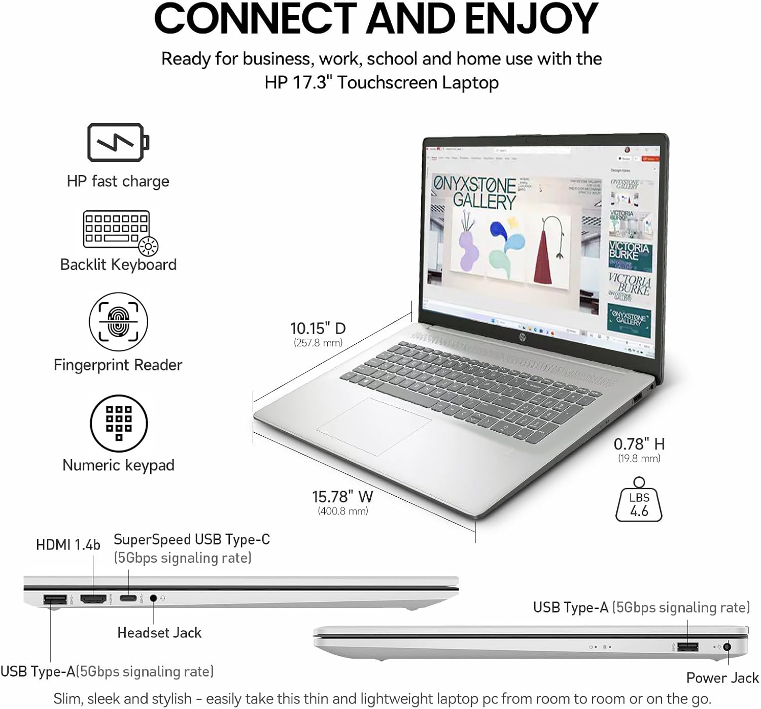 2026 HP 17 Inch Laptop Touchscreen Computer, 17.3' HD+ Touch Screen Business Laptop PC, 13th Gen Intel Core i7, Windows 11 Pro | Backlit Keyboard 10-Key | Fingerprint | Type-C | 32GB RAM 1TB SSD