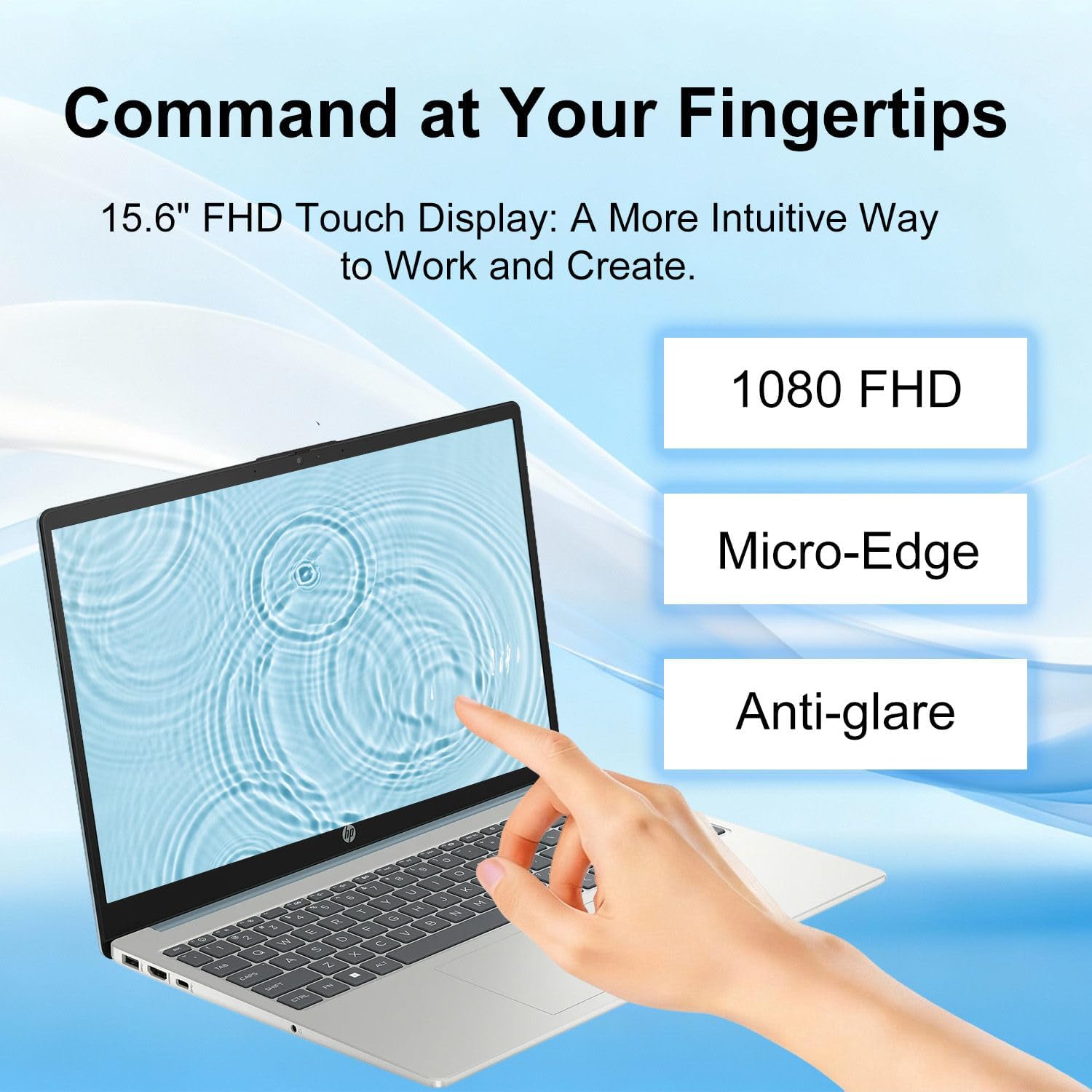 HP Pavilion 2025 Touchscreen Laptop Computer | Intel i3 High-Performance CPU | Thin & Portable | Up to 10H Long Battery Life | 16GB RAM | 256GB PCIe SSD | WOWPC USB | School, Business & Productivity