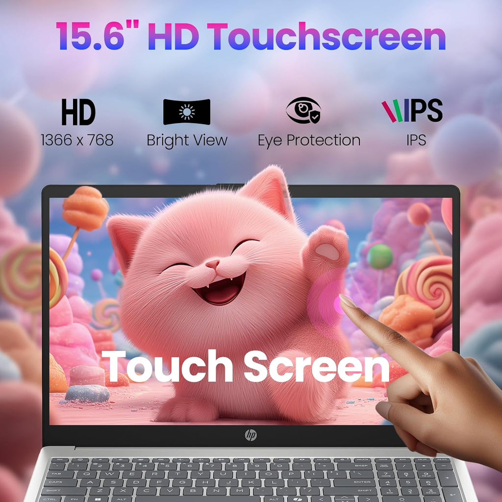 HP 2025 Touchscreen Laptop Computer for Student & Business,16GB RAM 1TB SSD Windows 11 Pro, 13th Gen Intel Core i3-1315U (Up to 4.5GHz), 15.6' LED, AI Copilot, Type-c with Patented KB Kit