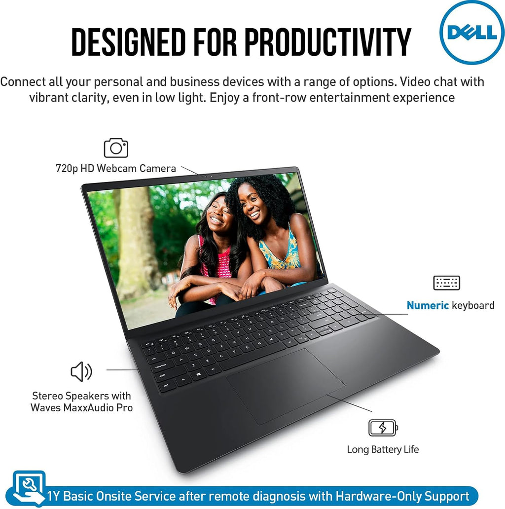 Dell Inspiron 15 3000 Laptop Computer, 15.6' FHD Student & Business Laptop PC | AMD Ryzen 7 (8-cores) | Windows 11 Pro | 64GB RAM 2TB SSD | 10-Key Number Pad | Black