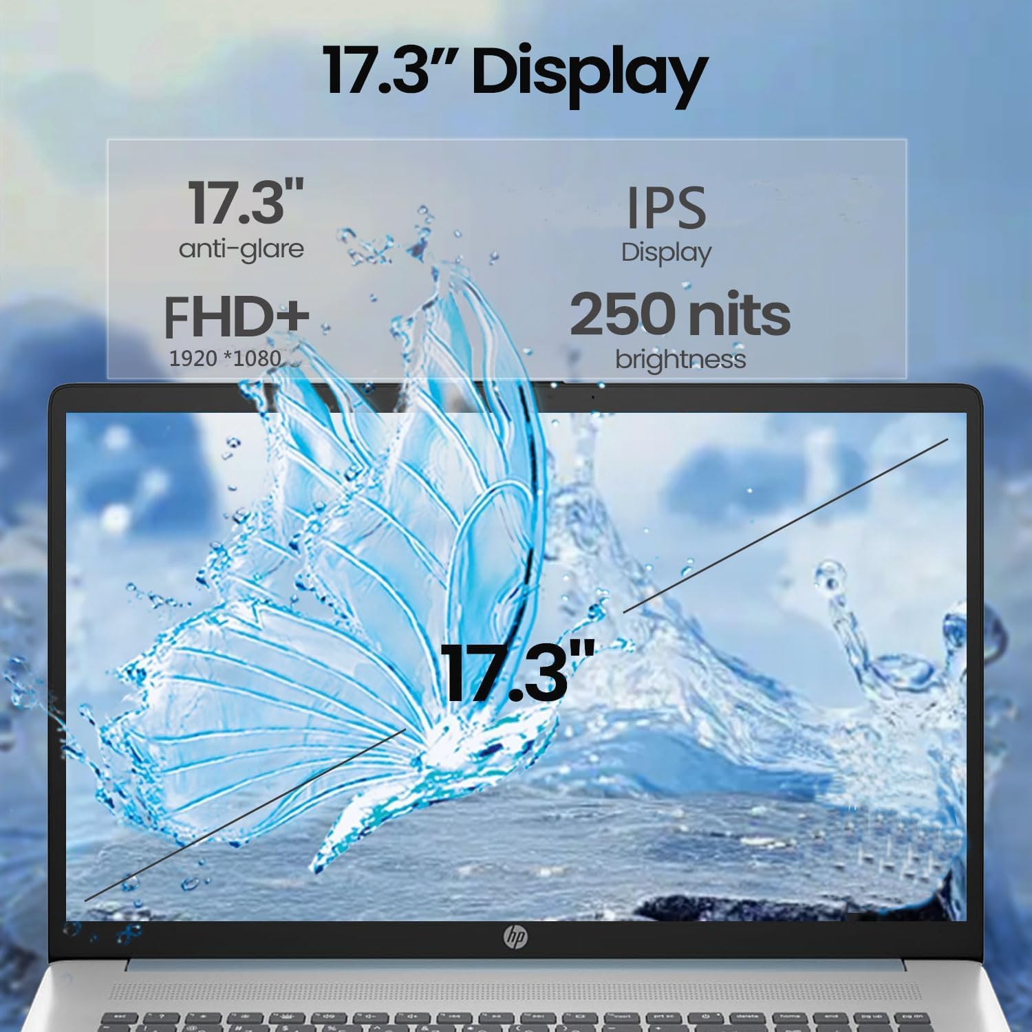 HP 17.3' FHD Business Laptop, 2026 Edition, Powerful AMD Ryzen 5 7000 Series Processor (Beats Intel i7-1355U), 12GB RAM, 256GB SSD, USB-C, HDMI, Wi-Fi 6, Windows 11 + Copilot, w/WOWPC USB