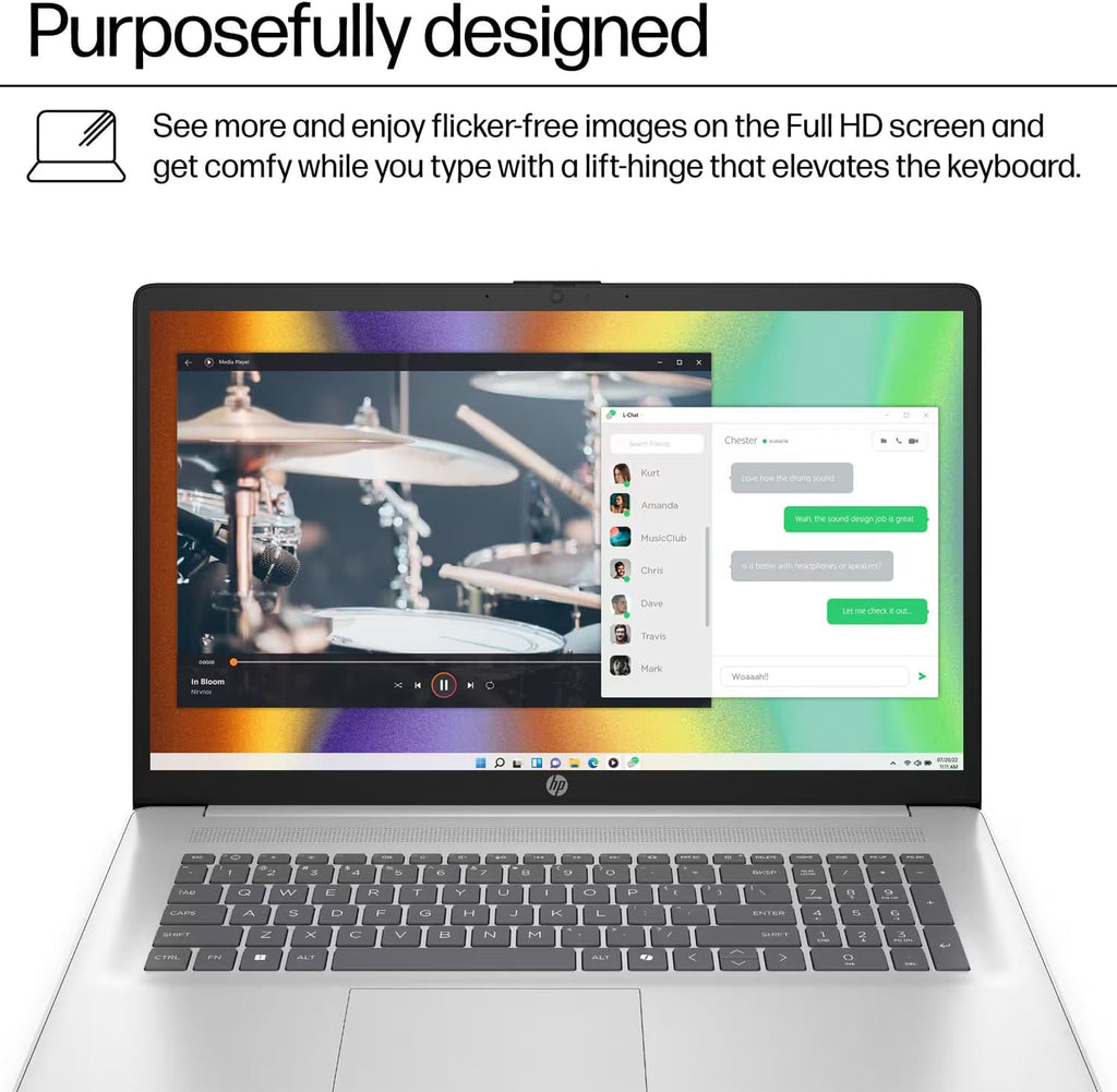 HP 17 Everyday Value Laptop 17.3' IPS FHD Display (AMD Ryzen 5 7520U, 8GB LPDDR5, 1TB PCIe SSD, AMD Radeon, WiFi 6, Webcam, Bluetooth 5.3, Win 11 Pro) w/DKZ USB Port Expander