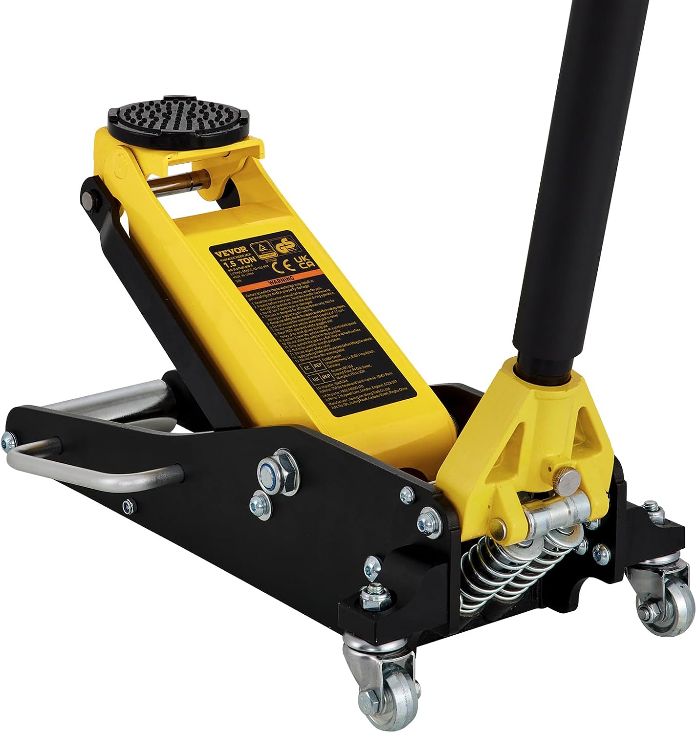 VEVOR Low Profile Floor Jack 1.5 Ton (3300 LBS), Aluminum and Steel Race Ground Elevator with Dual Pistons Quick Lift Pump Auto Repair Car Maintenance, Lifting Range 3-3/20'-14-10/27'
