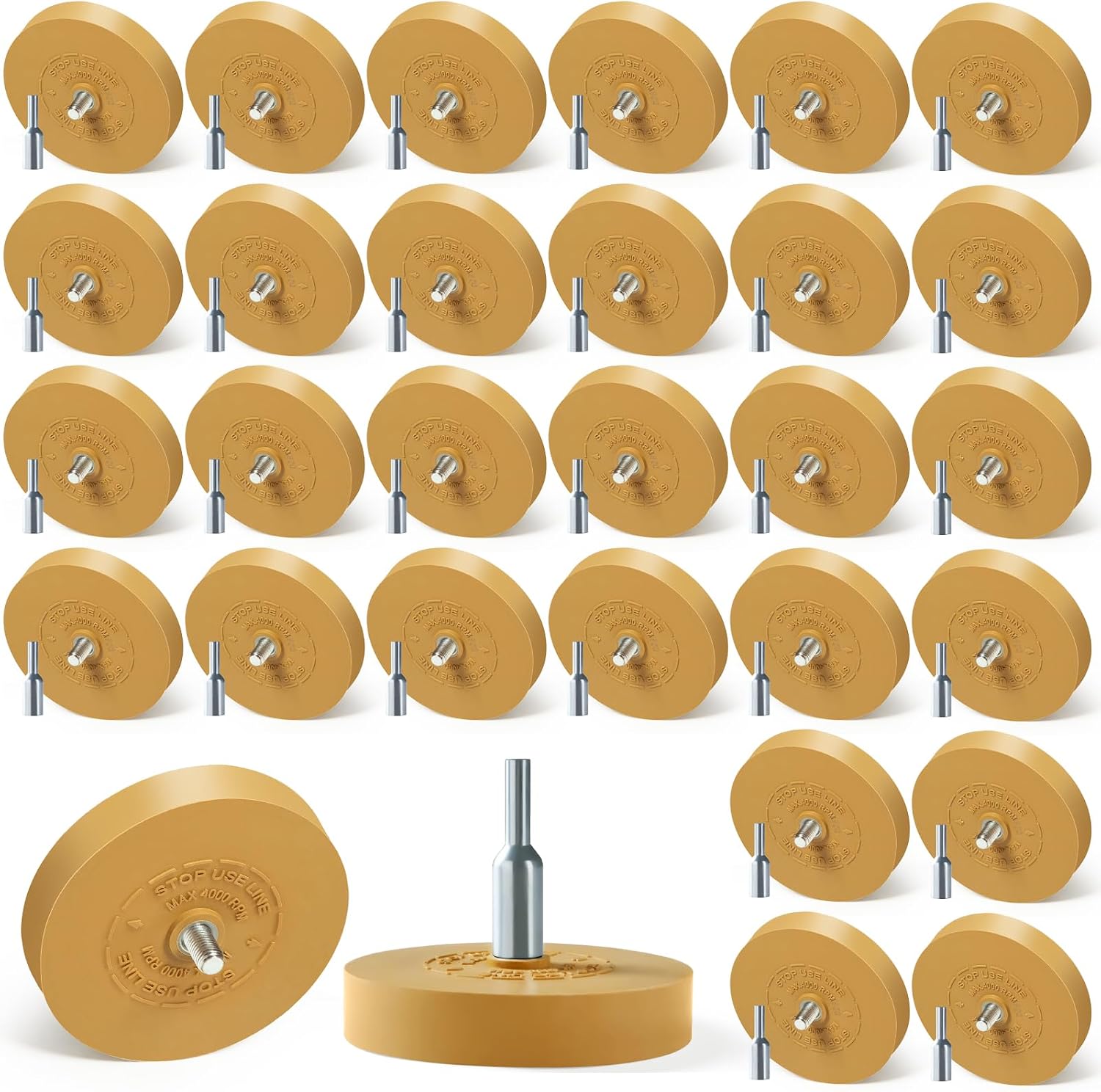 30 Pack Decal Remover Eraser Wheel Rubber Eraser Wheel for Drill Removes Car Stripes Vinyl Tapes and Graphics Rubber Eraser Wheel Tool Kit for Cars, RV, Motorcycles Sticker Remover Tool