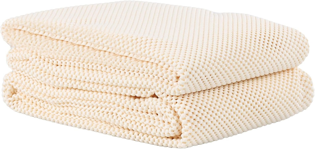 Superior Rio Reversible Rug Pad, Non-Slip, Non-Skid, Thick Mesh Design, Floor Protector, Padding, Furniture Gripper Mat, Slide Stopper, Foam Grip, Polymer Coated Polyester, 12' x 18', Cream
