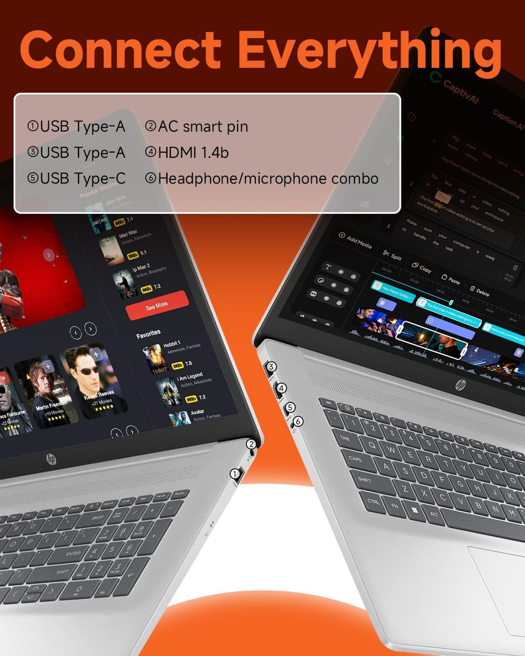 HP 17 Inch Touchscreen Laptop for Business, AMD Ryzen 5 7430U, 17.3' HD+ Anti-Glare Display, 16 GB RAM, 1 TB SSD, AMD Radeon Graphics, Copilot AI, Wi-Fi 6, Fast Charge, Windows 11 Pro, w/Accessories