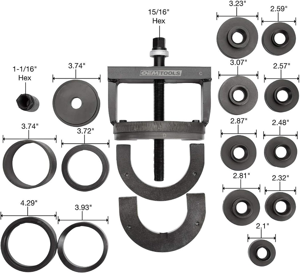 OEMTOOLS 37342 Master Wheel Bearing Removal Tool, Wheel Bearing Installer Kit Fits Most Vehicles, Self-Centering Design, Front, Rear, and All-Wheel Drive