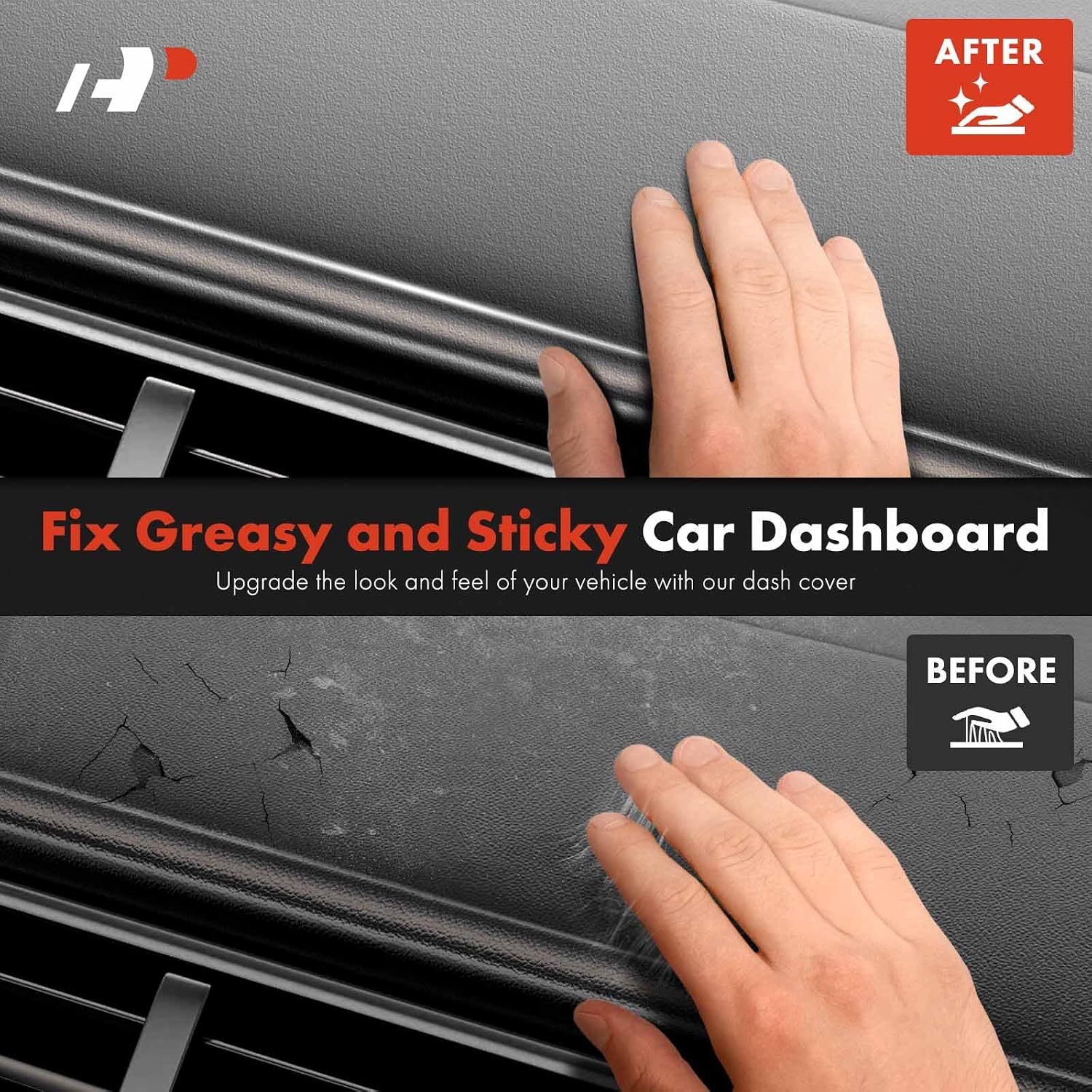 A-Premium Dash Cover Compatible with Chevrolet Silverado 1500, Silverado 2500 3500 HD & GMC Sierra 1500, Sierra 2500 3500 HD, 2007-2013, Black Dashboard Cover W/Glue, Car Pry Tool Kit