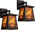 TOCHIC Wall Sconces Set of Two, Rustic Outdoor Wall Lights Black Farmhouse Cabin Wall Sconce Light Fixtures Vintage Exterior Wall Lamps for Patio Porch Garden, Front Door, Hallway, Bathroom, Stairway