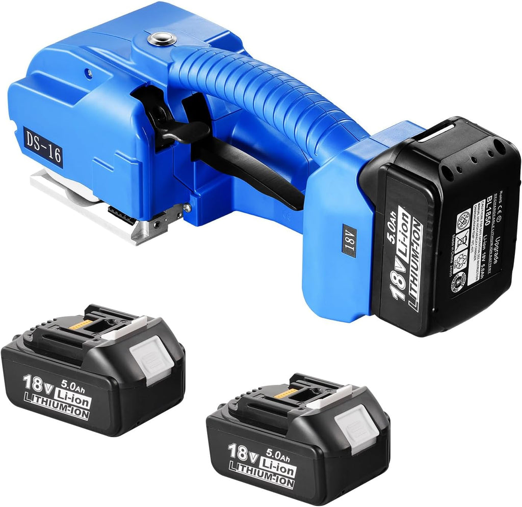 VEVOR Electric Strapping Machine, for 0.35'-0.63' PP PET Straps, Portable Electric Banding Tool with Digital Display, 2 x 5000mAh Battery Powered Automatic Strapping Tool for Packaging Box Pallet