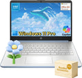 HP Slim Laptop for Business & Student - Windows 11 Pro • 1-Year Microsoft Office 365 • 14 inch HD • Intel Quad-core CPU • 16GB RAM, 128GB UFS, 256GB Micro SD • Sleek Design Portable Laptop • Sky Blue