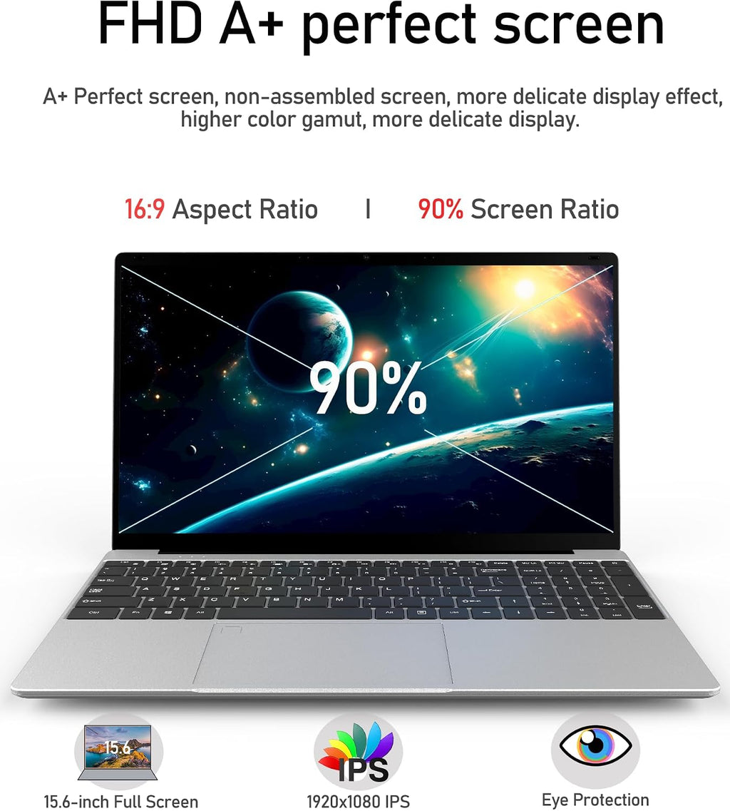 Laptop Computers,15.6' IPS 1080P Screen,N5095 Processor 4C 4T Up to 2.9Ghz 8GB RAM 512GB SSD, Laptops with Fingerprint Recognition Backlit Keyboard,WiFi,USB 3.0, Webcam, HDMI