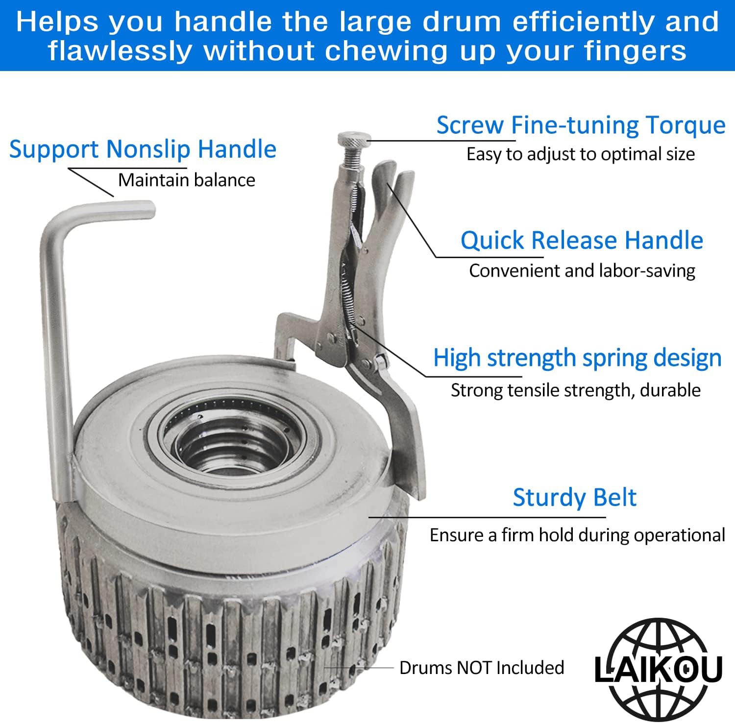 T-47781AC 1-2-3-4 and 3-5-Reverse Clutch Drum Clamp Removal and Installation Repair Tool Compatible with GM 6L50E 6L80E 6L90E Transmission Heavy Duty Steel