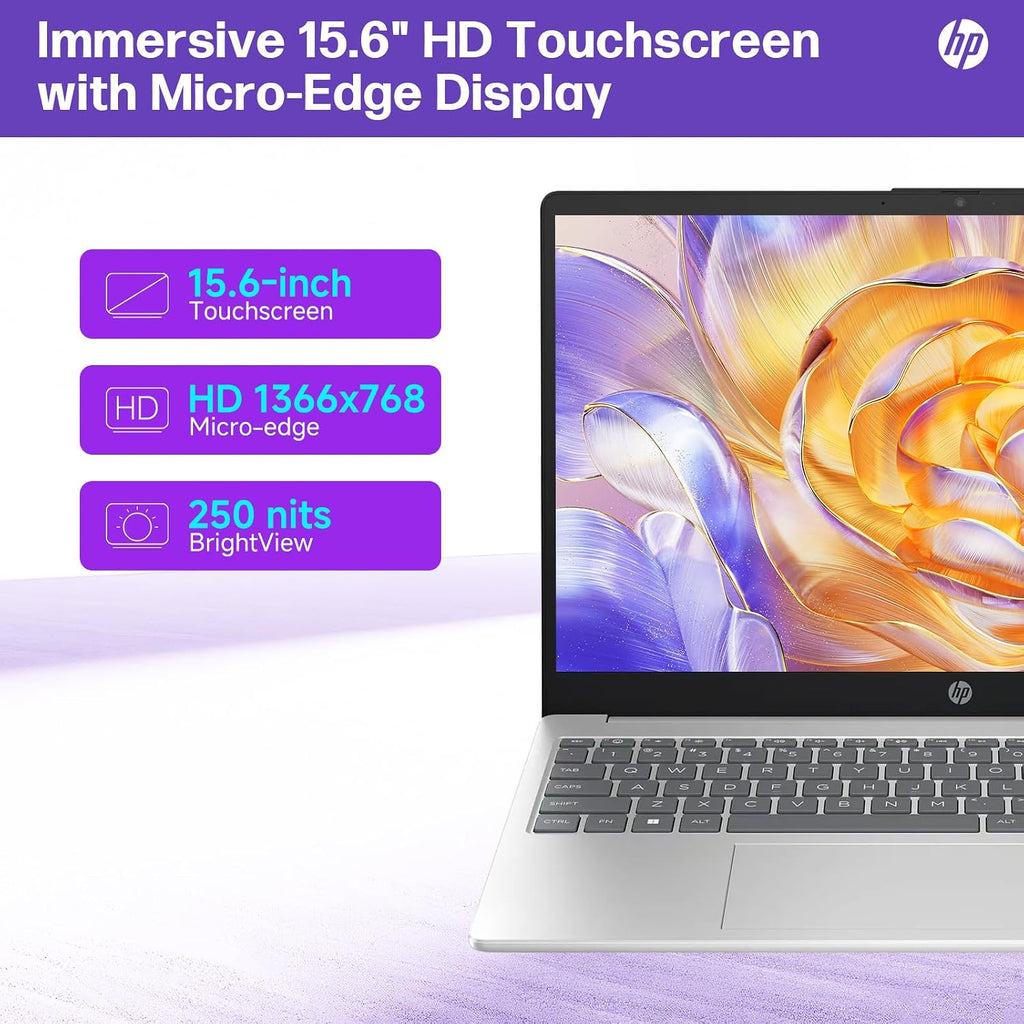HP 2025 New 15.6' Touchscreen Laptop for Business & Student, 13th Gen Intel i3-1315U up to 4.5 GHz, 32 GB RAM, 1 TB SSD, Intel UHD Graphics, Copilot AI PC, Wi-Fi 6, Long Battery Life, Windows 11 Pro