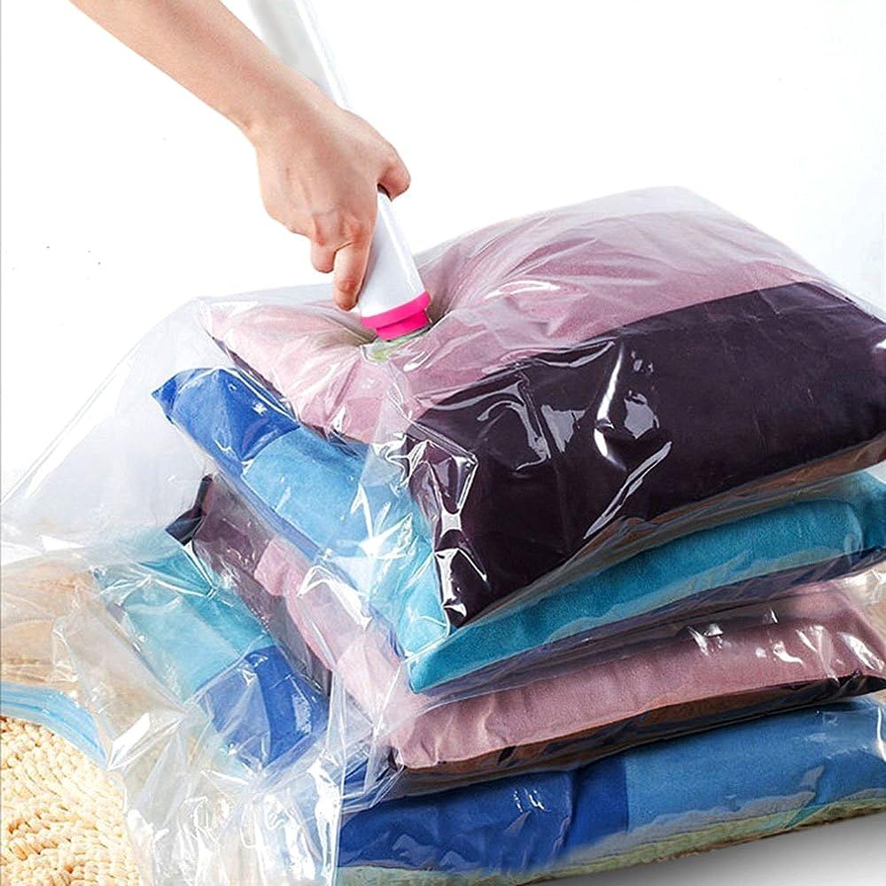 Space Saver Storage Dual Double Zipper Extra Tight Seal Bag for Travel, Suitcases, Moving, and Household use in size 53'x40' / 130cm x 100cm (50)