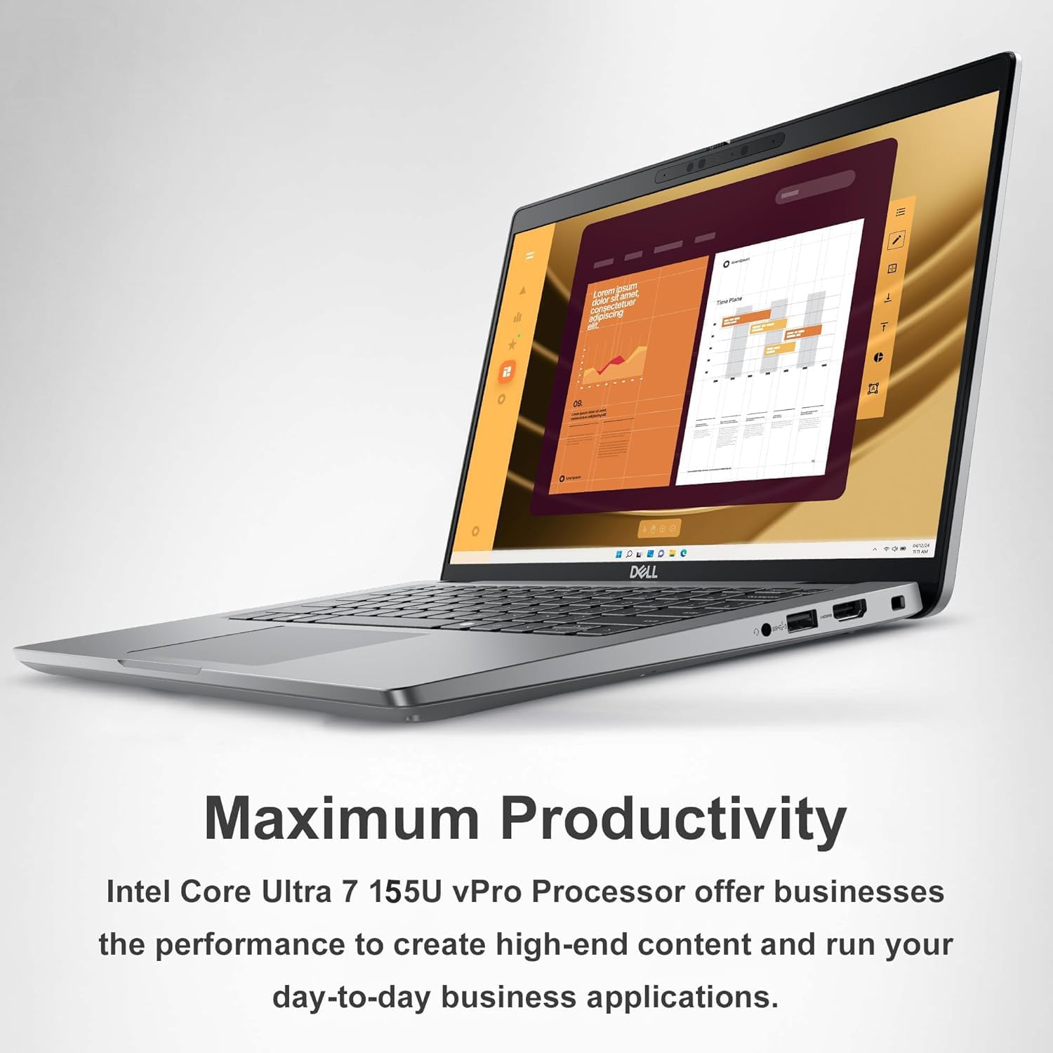 Dell Latitude 5450 5000 Business Laptop (14' FHD, Intel 12-Core Ultra 7 155U, 16GB DDR5 RAM, 512GB SSD), 1080p IR Webcam, 2x Thunderbolt 4, Fingerprint, Ethernet, Win 11 Pro, Durable Premium for Work
