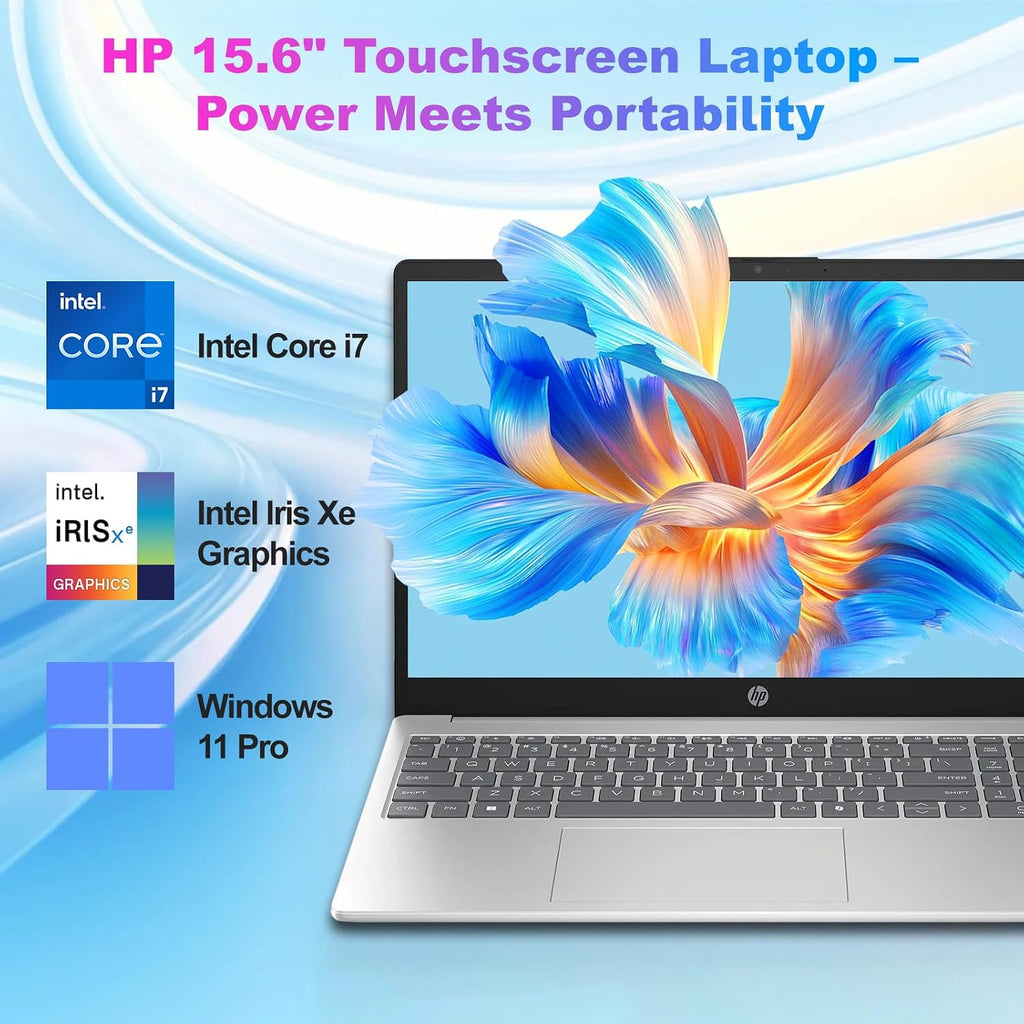 HP 15.6 Touchscreen Laptop Computer for Business, Intel 10-Core i7-1355U(up to 5.0 GHz), 15.6' FHD Touch Screen, 32 GB RAM, 1 TB SSD, Iris Xe GPU, Wi-Fi 6, Copilot, Long Battery Life, Windows 11 Pro