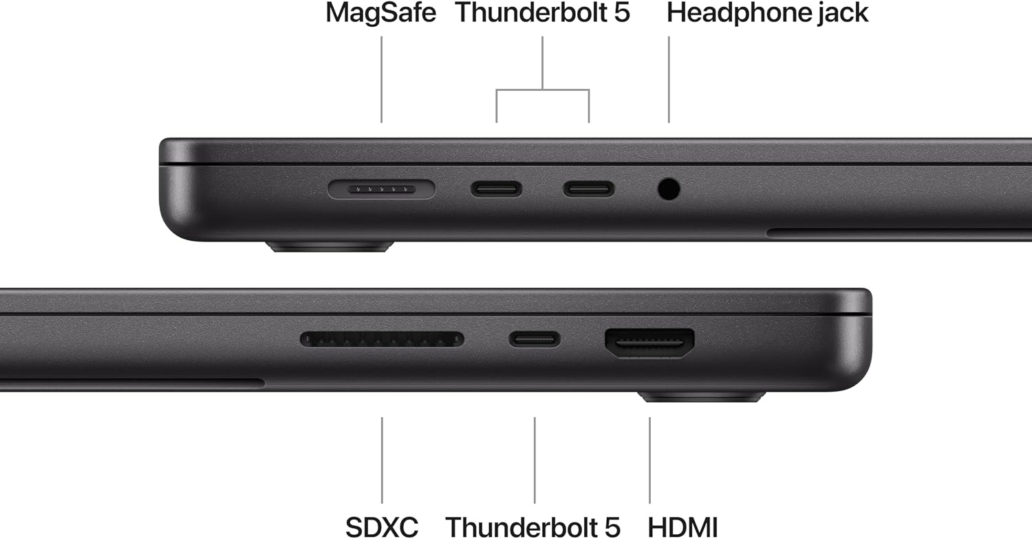 Apple 2024 MacBook Pro Laptop with M4 Pro, 14‑core CPU, 20‑core GPU: Built for Apple Intelligence, 16.2-inch Liquid Retina XDR Display, 24GB Unified Memory, 1TB SSD Storage; Space Black - Z1FT000CV