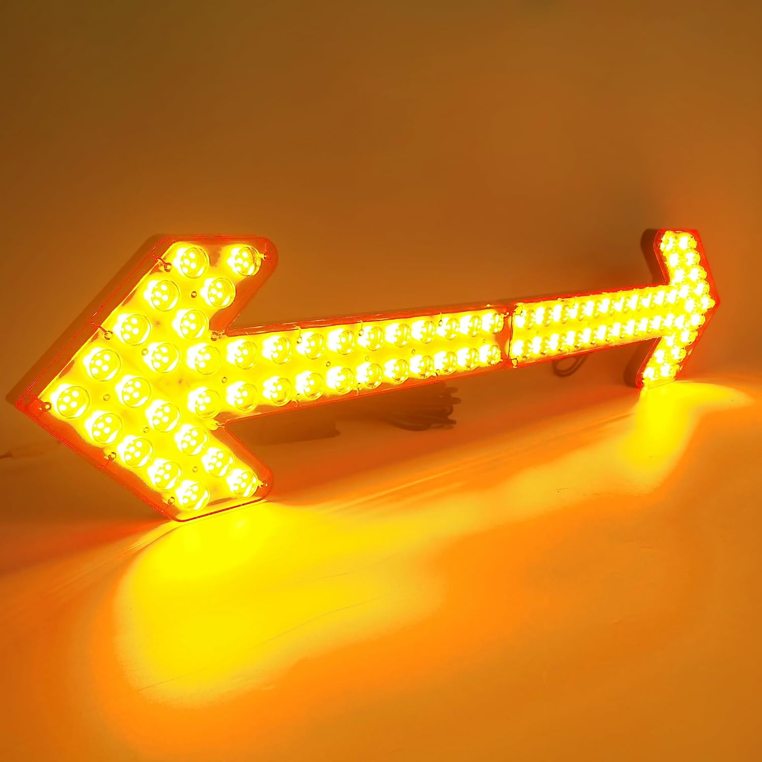 CFLMYYXGS 640 LED Arrow Signal Light Bar 12V-24V Waterproof Amber Strobe for Construction Vehicles Sweepers Water Carts Wreckers High-Intensity Double-Layer PCB Left+Right Arrows with Control Box