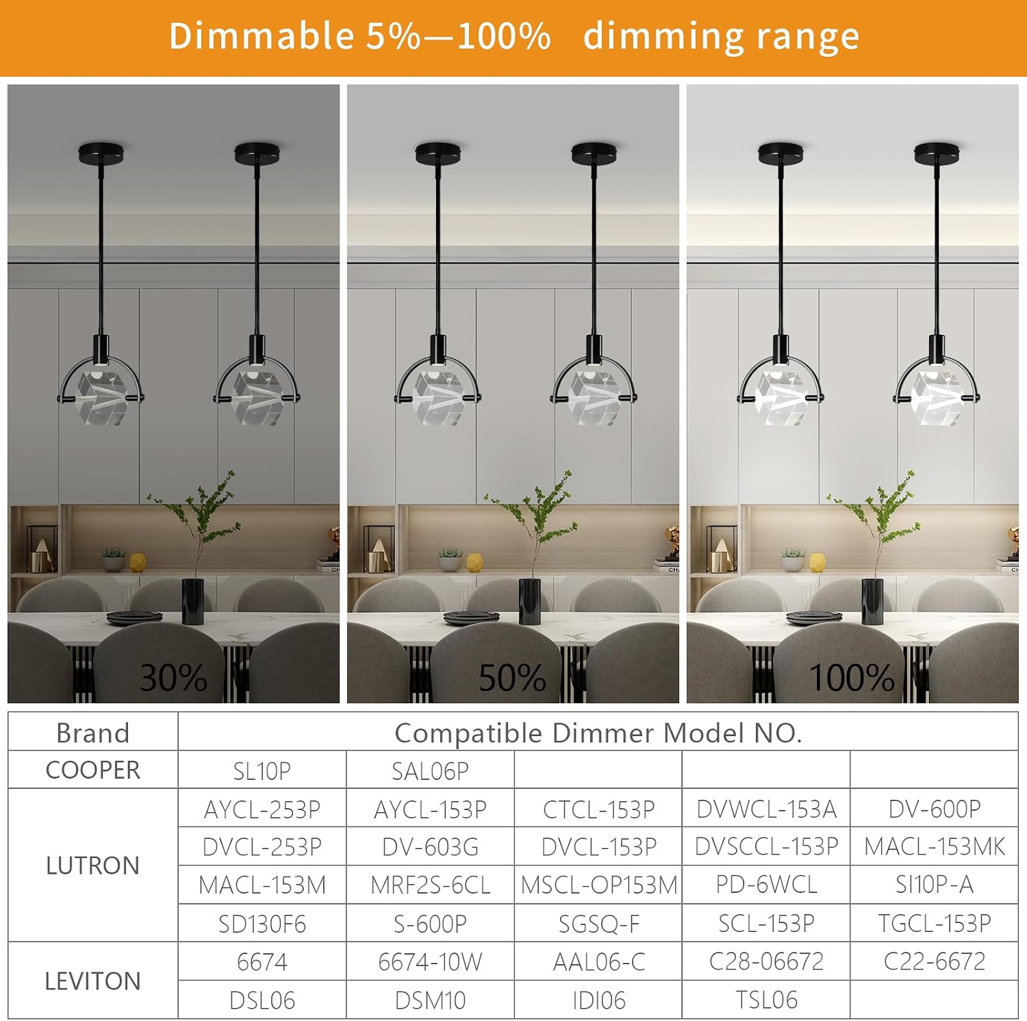 Pendant Ceiling Light Fixture for Kitchen Island, Modern Mini Integrated LED Hanging Light, Crystal Pendant Light in Black, Bedroom, Dining Room, Bar (1-Lights)