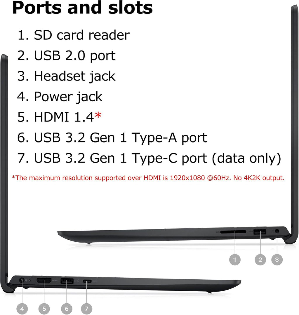 Dell Inspiron 15 15.6' Touchscreen FHD Laptop Computer, 8-Core AMD Ryzen 7 7730U (Beat i7-1365U), 32GB DDR4 RAM, 1TB PCIe SSD, WiFi, Bluetooth, Type-C, HDMI, Carbon Black, Windows 11 Pro