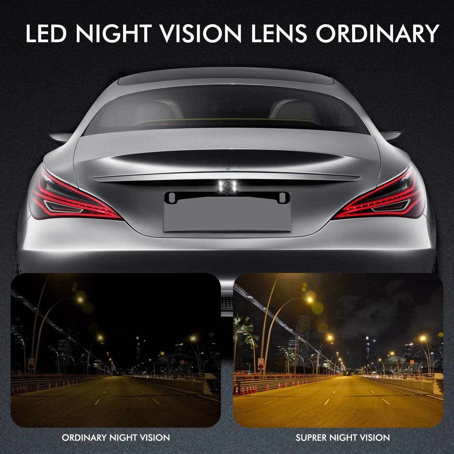 Rear View Mirror Camera with 4.3' Monitor: Super Night Vision OEM Rearview Mirror Backup Camera with IP 68 Waterproof Back Up Camera for Car, Rearview Mirror for Parking & Driving Safety AUTO-VOX T2