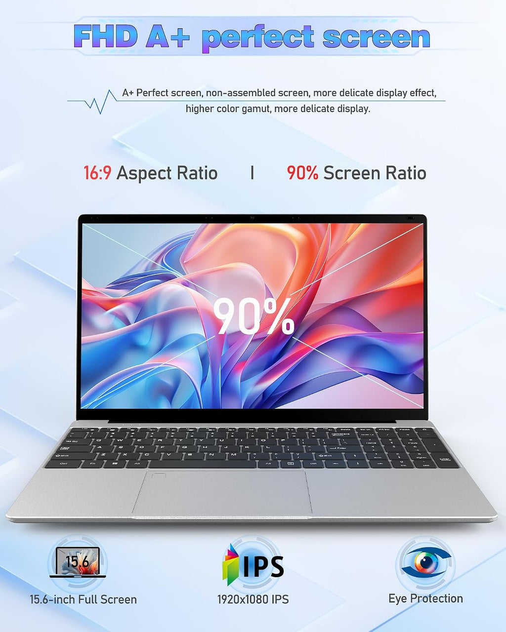 Laptop Computers,15.6' IPS 1080P Screen,6500 Y Processor 3.4Ghz (Beat n5095) 16GB RAM 1TB SSD, Laptops with Fingerprint Recognition Backlit Keyboard,WiFi,USB C 3.0, Webcam, HDMI