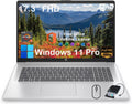 HP 17.3' Business Laptop Computer - with Office Lifetime License & External CD/DVD Drive, 17.3 inch FHD Display, Win 11 Pro, AMD 6-core Ryzen 5 7430U, 32GB RAM, 1TB SSD, Webcam, Wi-Fi 6