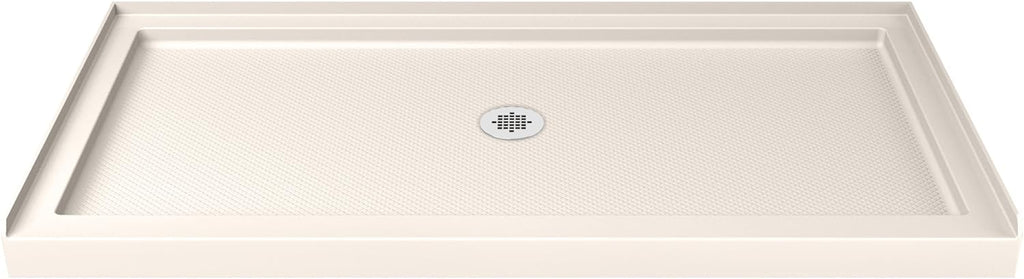 DreamLine SlimLine 30 in. D x 60 in. W x 2 3/4 in. H Center Drain Single Threshold Shower Base in Biscuit, DLT-1130600-22