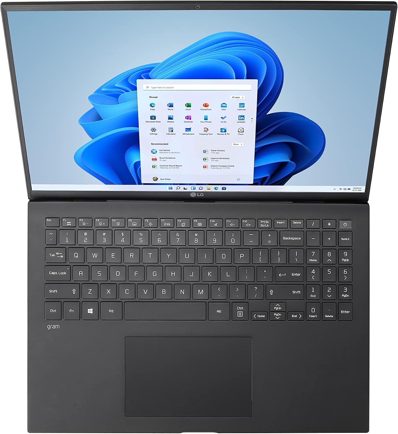 LG gram 16Z90P Laptop 16' Ultra-Lightweight, (2560 x 1600), Intel Evo 11th gen CORE i7, 16GB RAM, 256GB SSD, Windows 11 Home, 22 Hour Battery, Alexa Built-in, 2X USB-C, HDMI, USB-A - Black