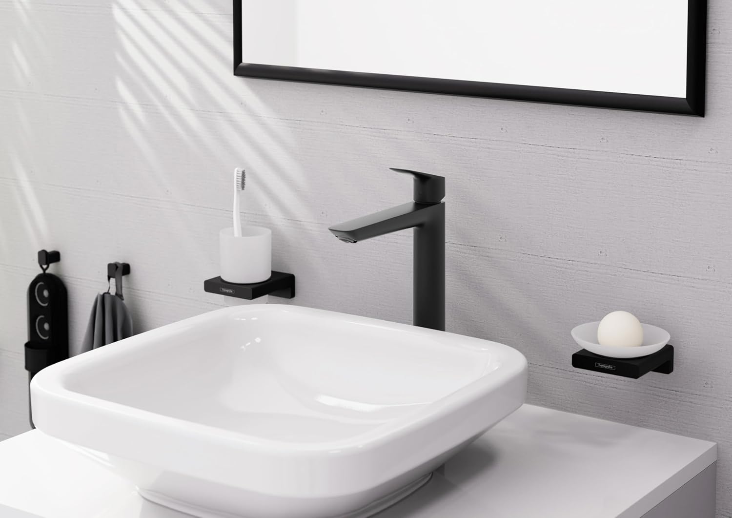 hansgrohe Logis Fine Bathroom Faucet, 1 Hole, Bathroom Sink Faucet for Vanity 1.2 GPM, Matte Black, 71258671