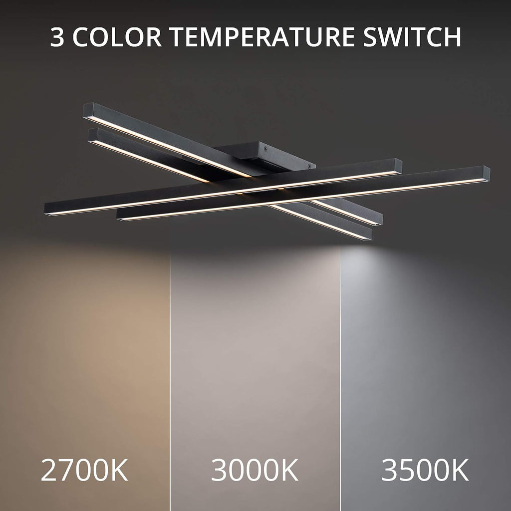 WAC Lighting dweLED, Parallax 32in LED Flush Mount 3-CCT 2700K-3000K-3500K Set to 3000K in Black