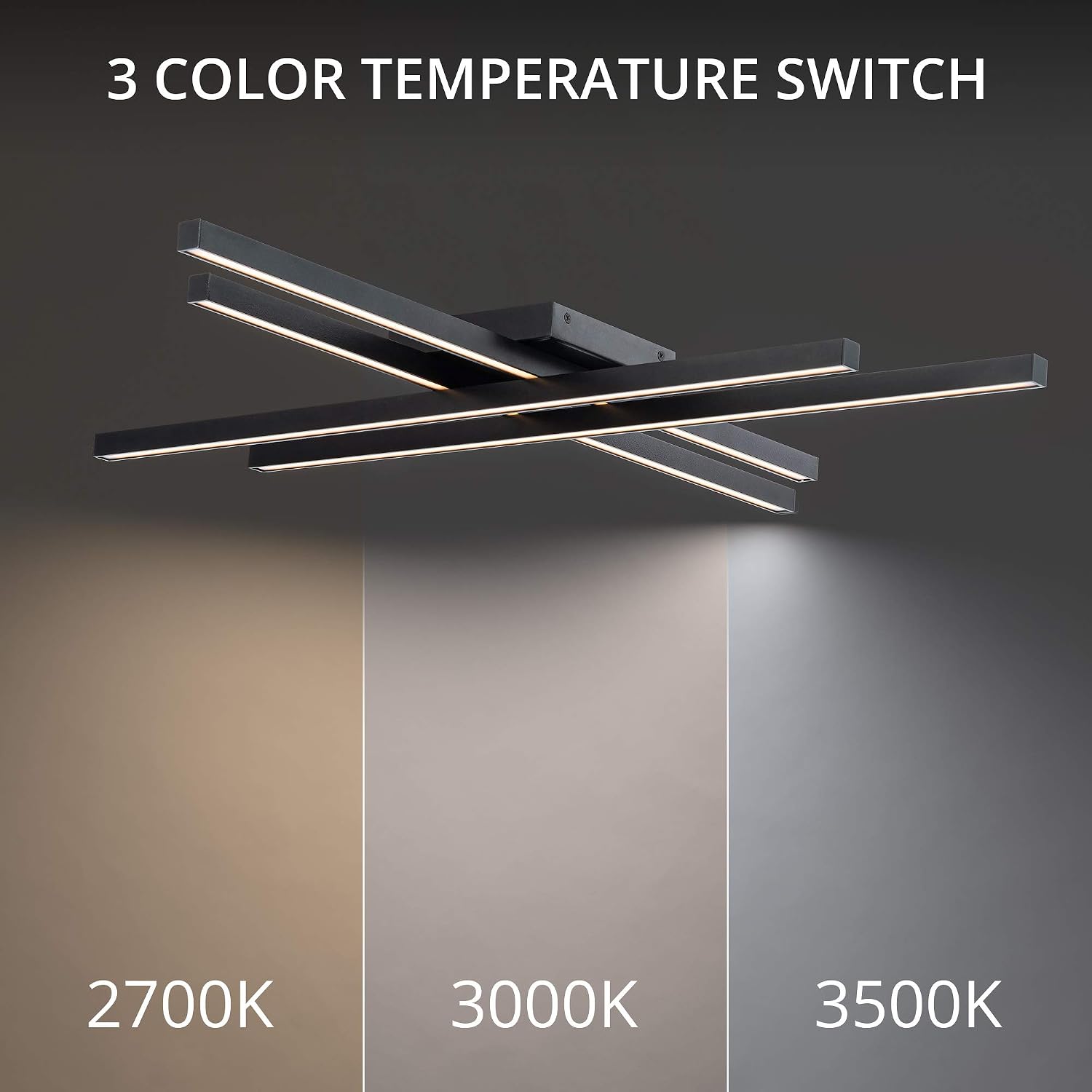 WAC Lighting dweLED, Parallax 42in LED Flush Mount 3-CCT 2700K-3000K-3500K Set to 3000K in Black