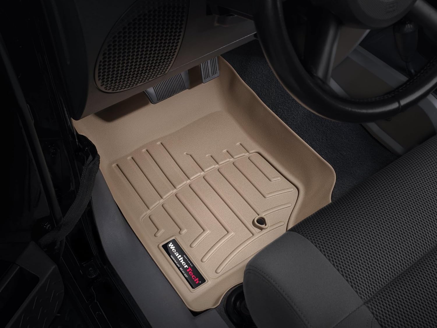 WeatherTech Custom Fit FloorLiners for Jeep Wrangler Unlimited 4-Door, Wrangler 2-Door, 1st Row (451051), Tan