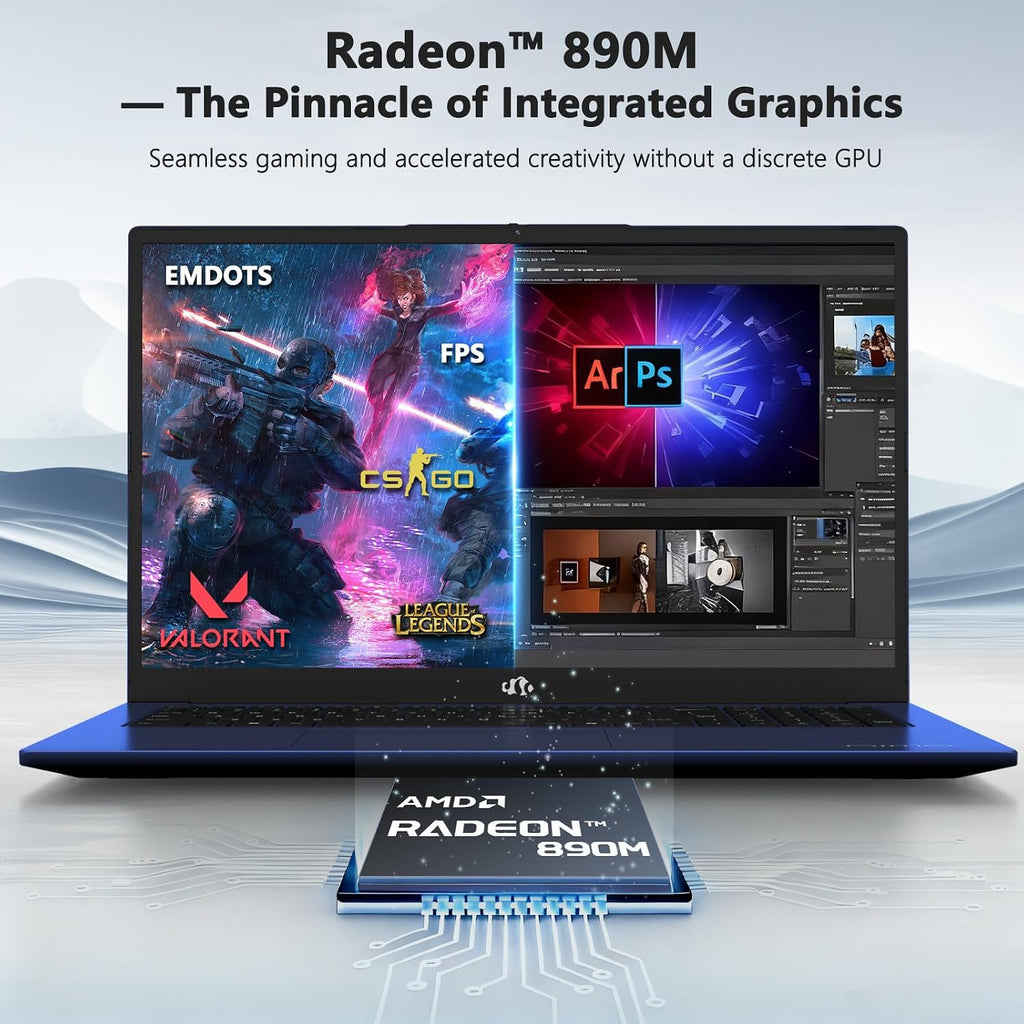 NIMO 17.3' AI Laptop, AMD Ryzen AI 9 HX 370(50 Tops NPU), Radeon 890M, 64GB DDR5 RAM 4TB SSD, 144Hz, PD 100W USB-C 4.0, Copilot+ PC AI Laptop with Wi-Fi 6E for Working Business Student