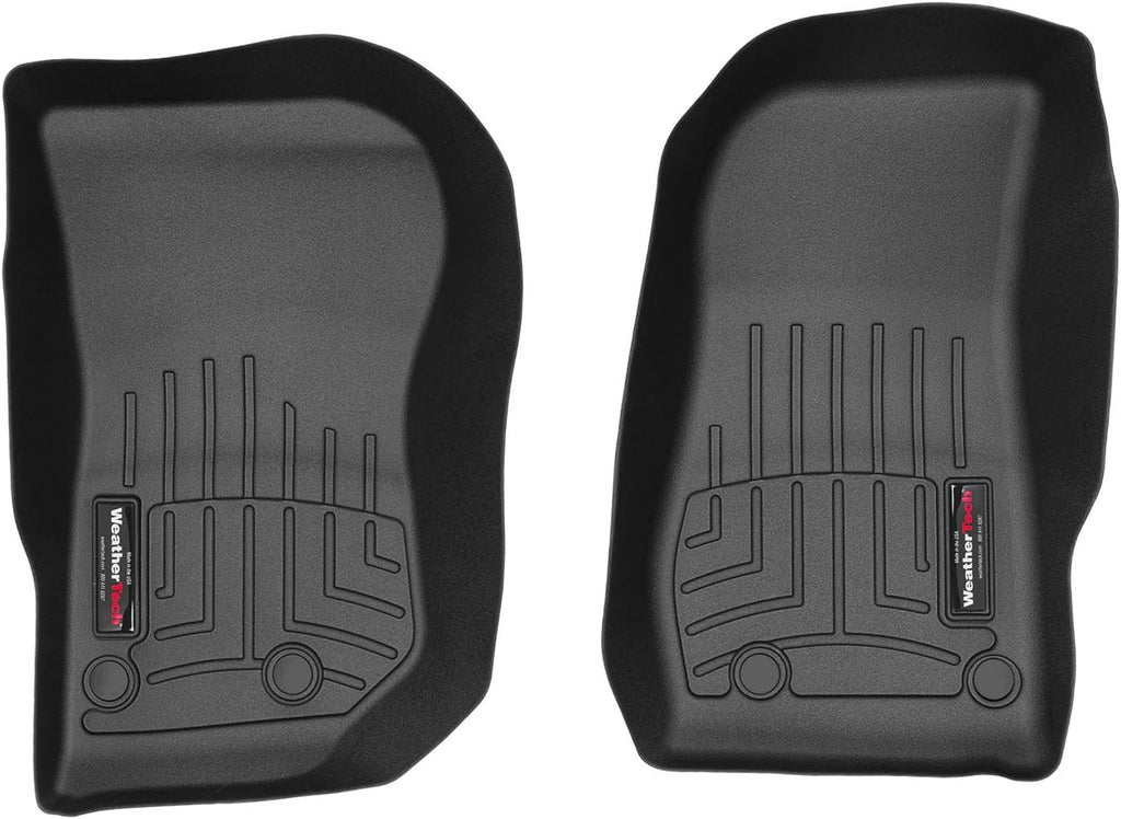 WeatherTech Custom Fit FloorLiners for Jeep Wrangler JK 2-Door, Wrangler JK Unlimited 4-Door, Wrangler 2-Door - 1st Row (445731), Black