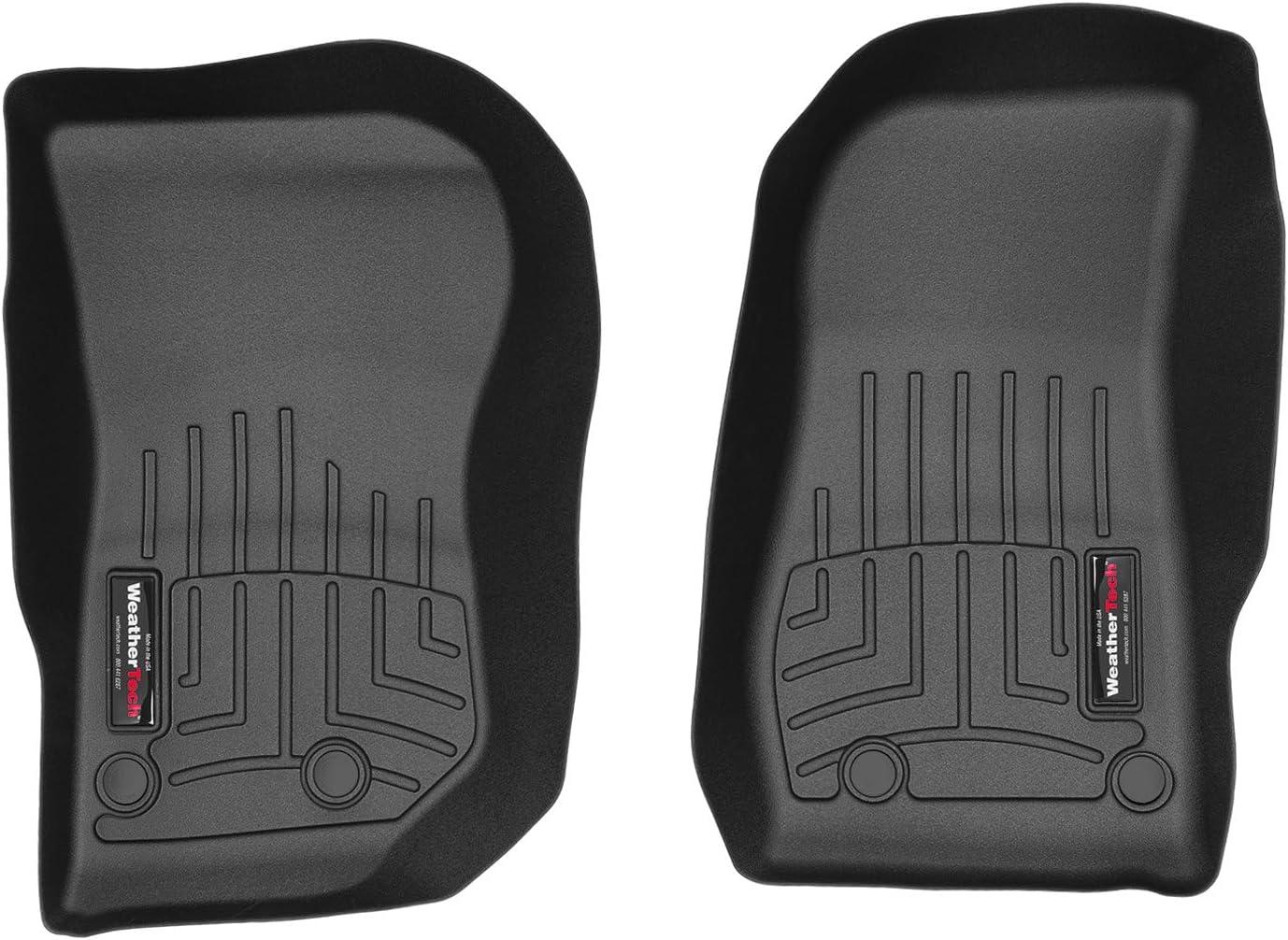 WeatherTech Custom Fit FloorLiners for Jeep Wrangler JK 2-Door, Wrangler JK Unlimited 4-Door, Wrangler 2-Door - 1st Row (445731), Black