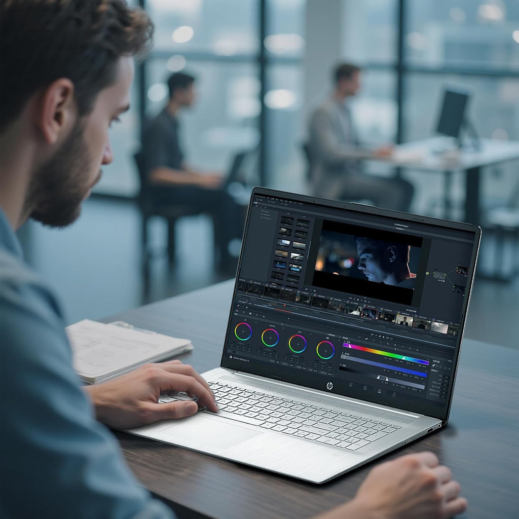 HP 17 Inch Laptop Computer, 17.3' FHD IPS Business Laptop PC, Intel Core 7 (10-Cores, Beats i7-1355U), Windows 11 Pro 16GB RAM 512GB SSD, 10-Key Number Pad, for Business & Home