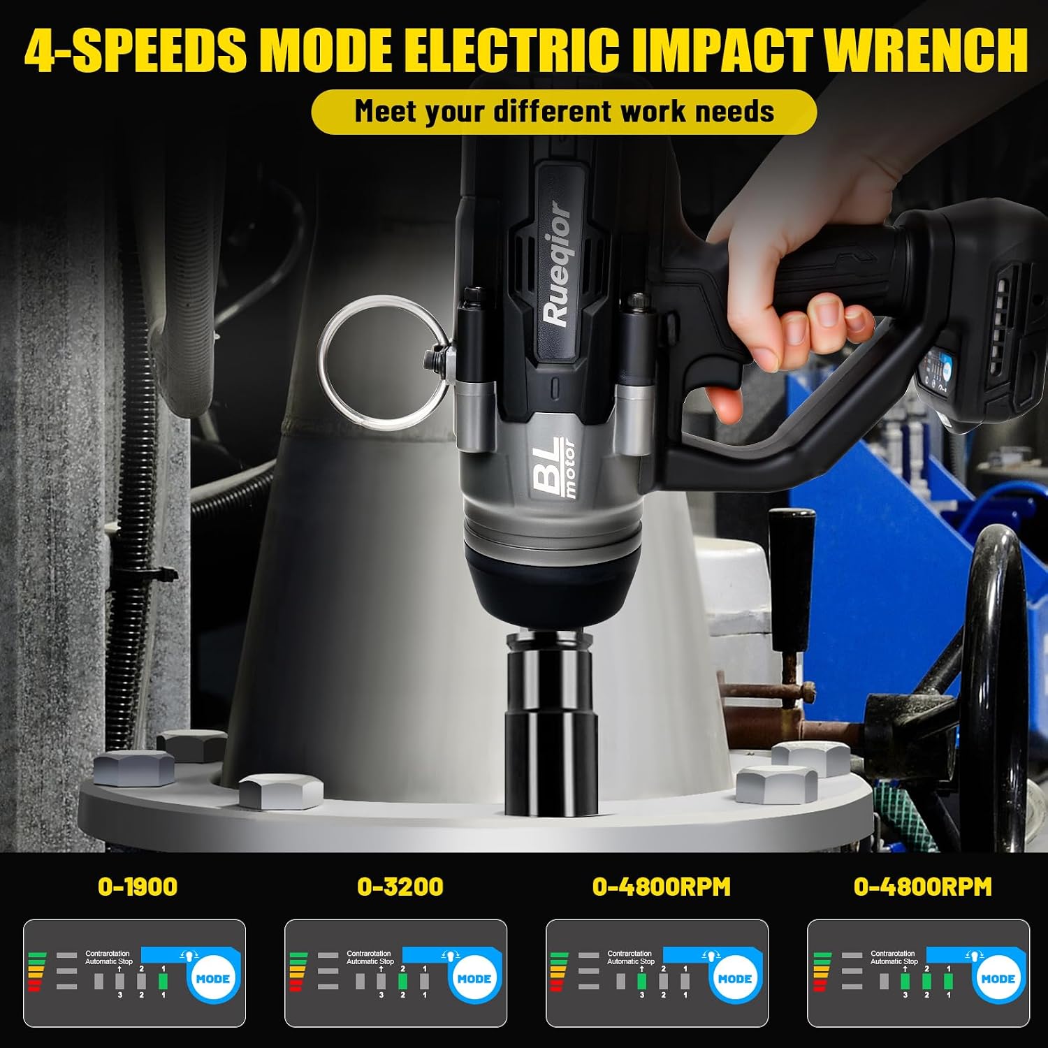 Cordless Impact Wrench 1' Compatible with DeWalt 20V Battery, Impact Wrench 2250FT-LBS(3000N.m) High Torque Brushless Electric Impact, Power Impact Driver for Car, Truck (No Battery)