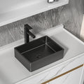 16'x12' Bathroom Vessel Sink Rectangular - Gunmetal Black NANO-PVD, 16 Gauge 304 Stainless Steel, Above Counter Rectangle Modern Vanity Lavatory Bath Sink Basin