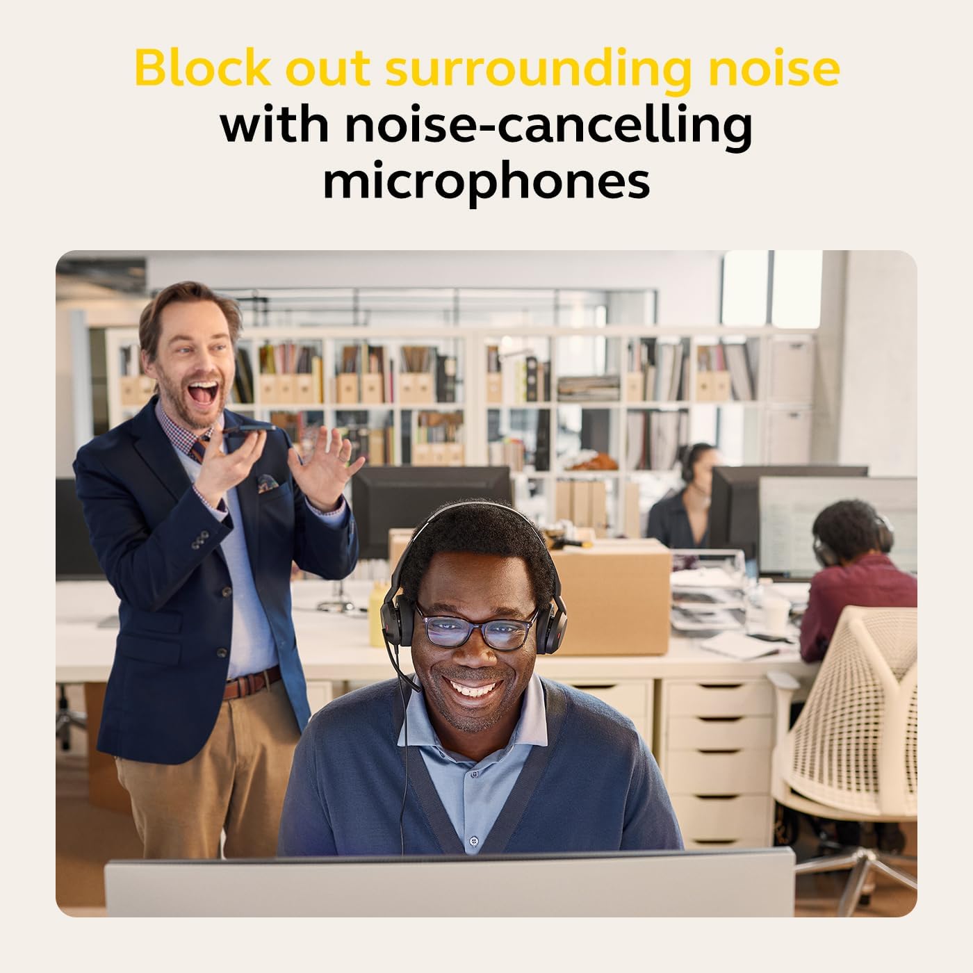 Jabra Evolve2 50 Wired Stereo Headset - with AirComfort Technology, Noise-Cancelling Mics & Active Noise Cancellation - Works with All Leading UC Platforms Such as Zoom & Google Meet - Black