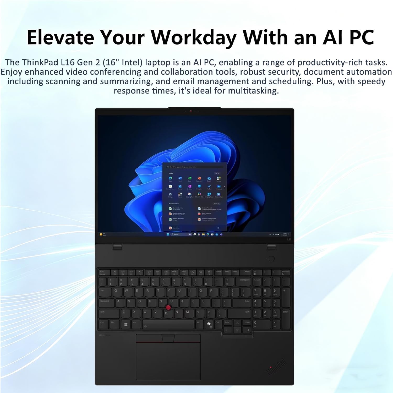 Lenovo ThinkPad L16 (Premium E16) Business AI PC Laptop (16' FHD+, Intel 12-Core Ultra 5 225U (> Ultra 7 155U), 16GB DDR5, 512GB SSD), Backlit KB, Fingerprint, 2x Thunderbolt 4, Webcam, Win 11 Pro