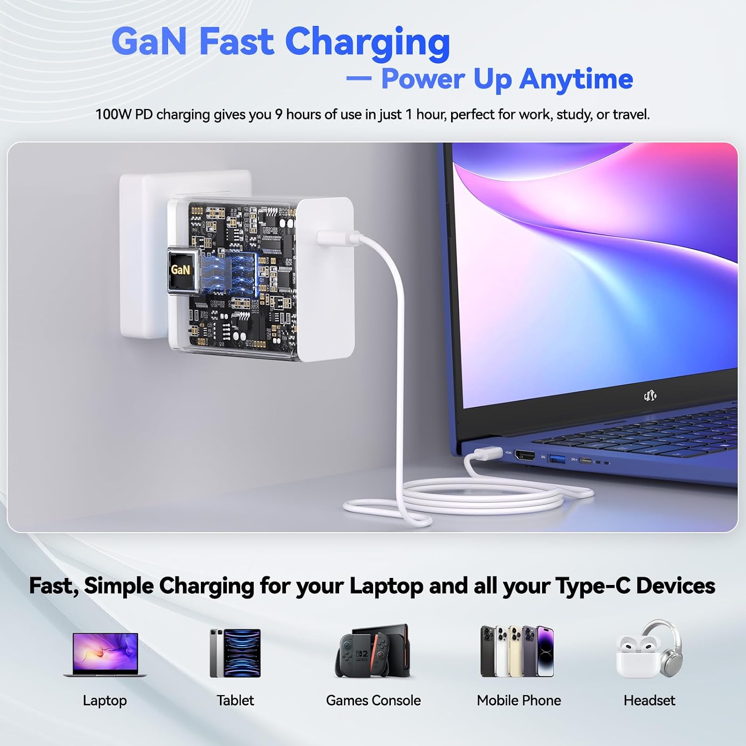 NIMO 17.3' Gaming-Laptop, AMD Ryzen 7 7735HS (8C/16T, Beats i7-12650H) 64GB DDR5 RAM 2TB SSD Computer with Radeon 680M, 100W Type-C Charger, Wi-Fi 6E, 58Wh Battery, Fingerprint, Backlit Keyboard