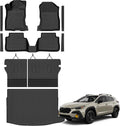 Floor Mats for 2026 Subaru Crosstrek Hybrid Upgrade Trunk Mat with Backrest Mat All Weather TPE Floor Liners Fit for Subaru Crosstrek Hybrid Odorless Anti-Slip Full Set Car Accessories(Not Fit Gas)