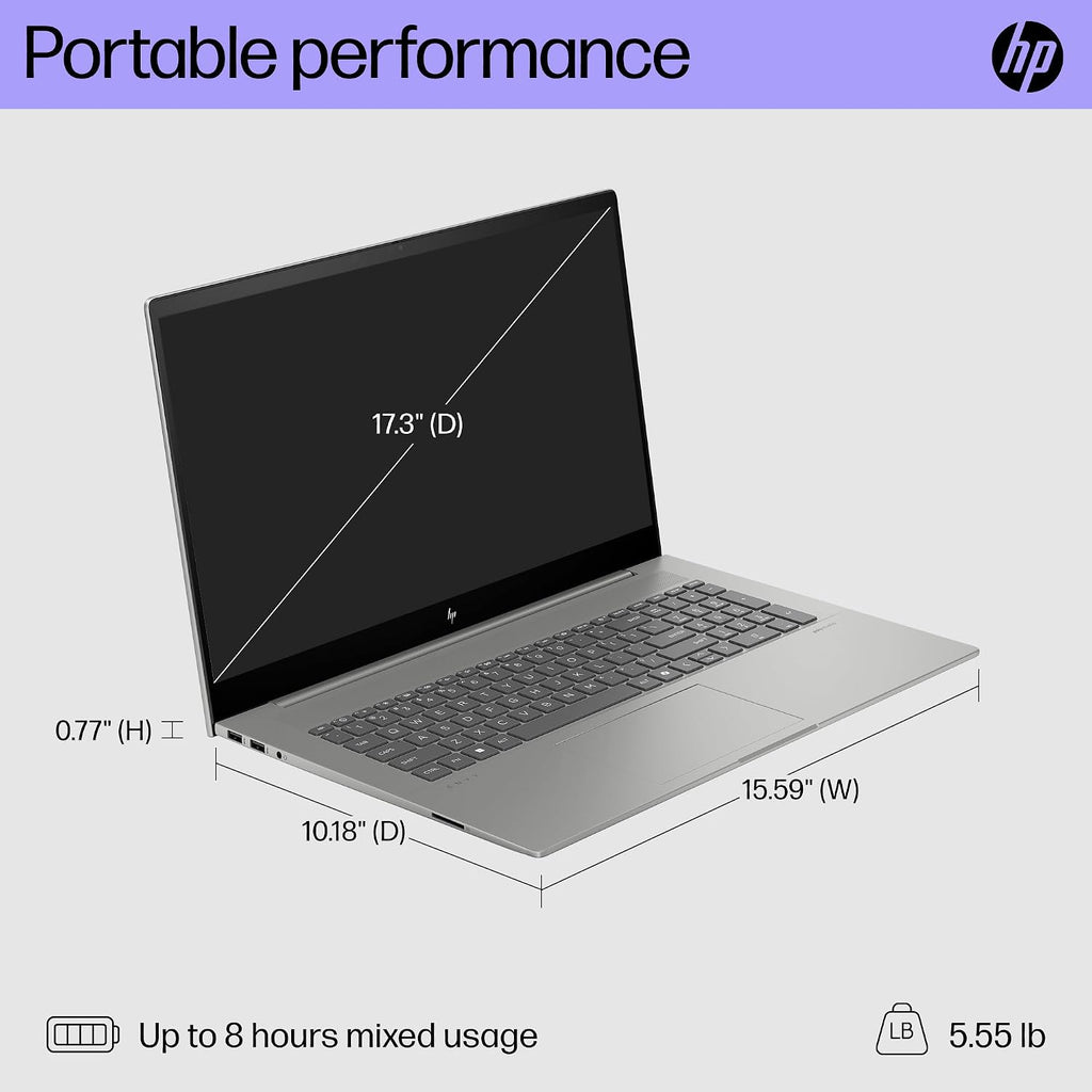 HP Envy 17 inch Laptop, FHD Touchscreen, Intel Core Ultra 7 155H, 16 GB RAM, 1 TB SSD, Intel Arc Graphics, Windows 11 Home, Copilot Key, 17-cw1010nr (2024)