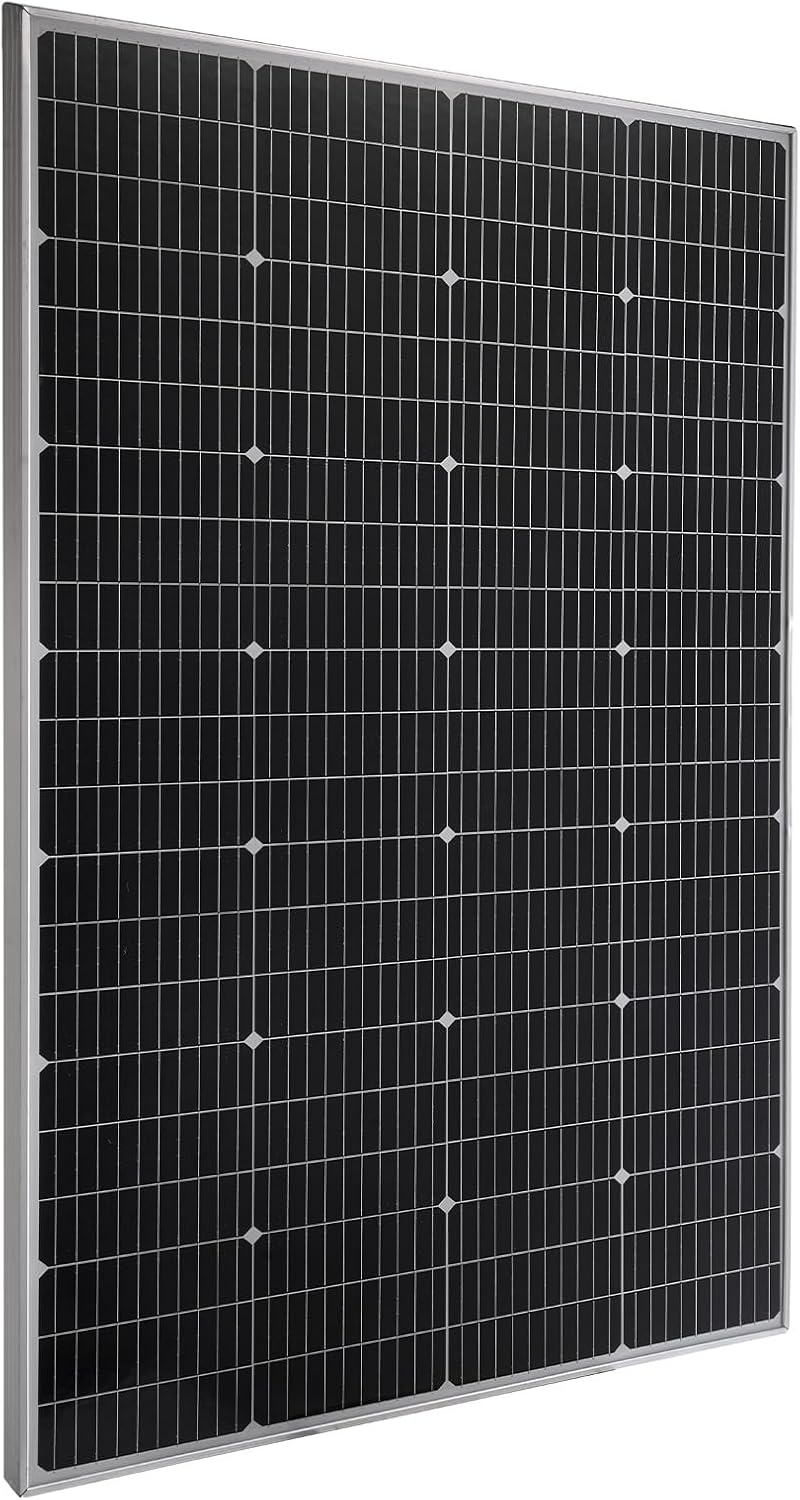 VEVOR 200W Monocrystalline Solar Panel, 23% High-Efficiency Mono PV Module with Stable MC4 Output & Aluminum Frame, IP65 Waterproof Solar Panel for Car Boat RV Flat Rooftop Off-Grid Applications