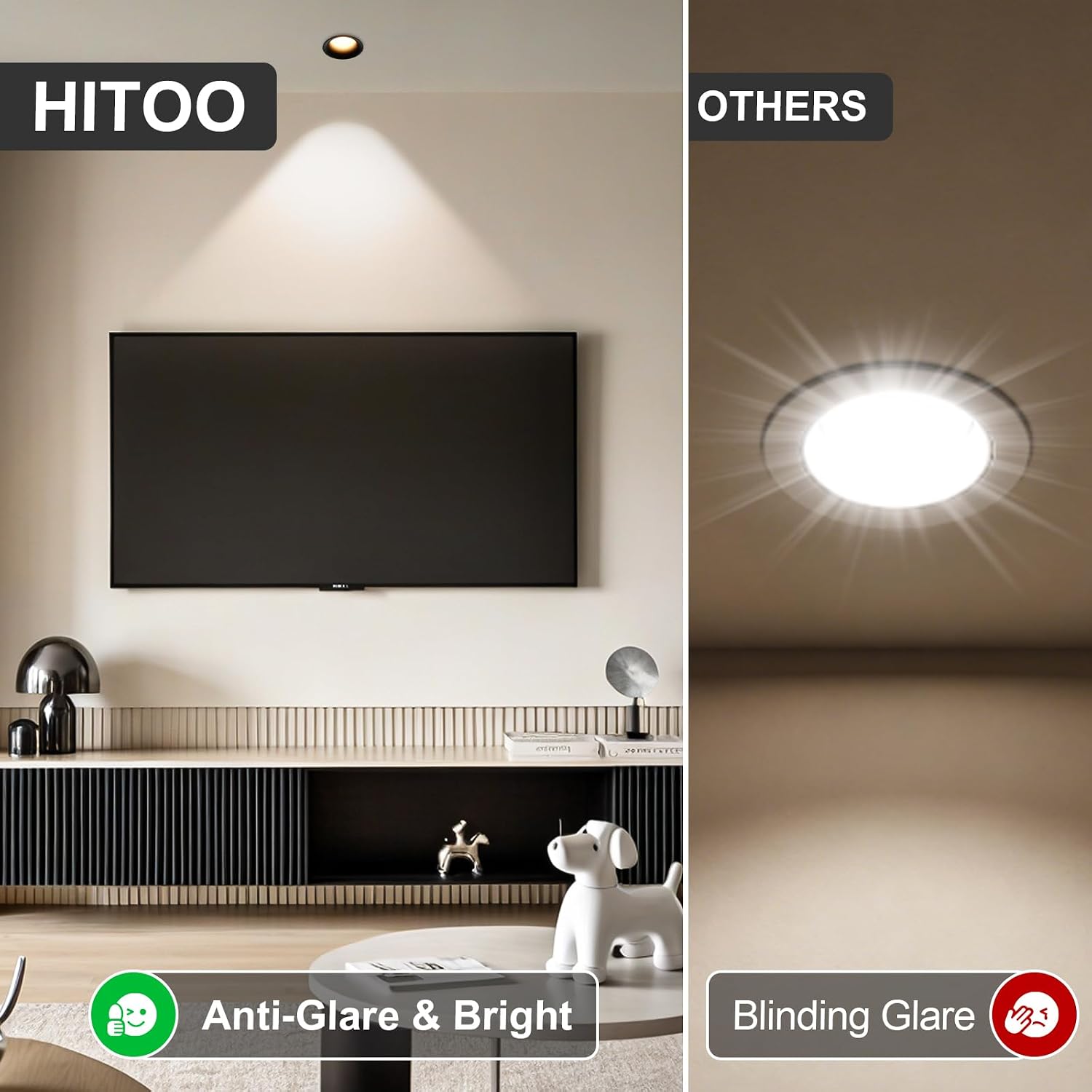 3 Inch Recessed LED Light, Dimmable Recessed Lights with J-Box, 3CCT Trimless Soffit Canless Light 3000-6000K Selectable, 12W 1300LM Black Recessed Lighting for Living Room,Kitchen (6 PCS)