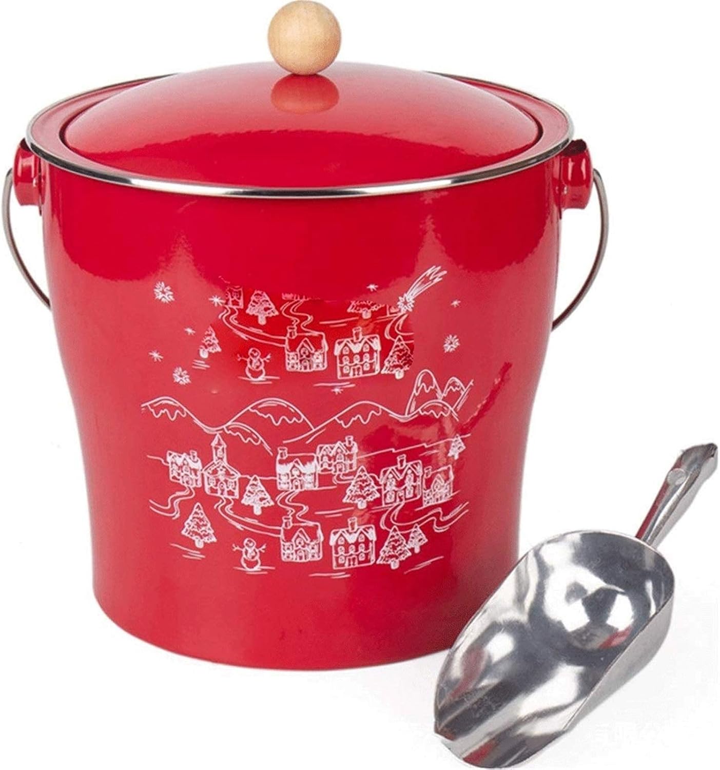 ice bucket, Ice Bucket Red Stainless Steel Dry Beer Layered Storage Bucket ChampagneStainless Steel Sleek Design