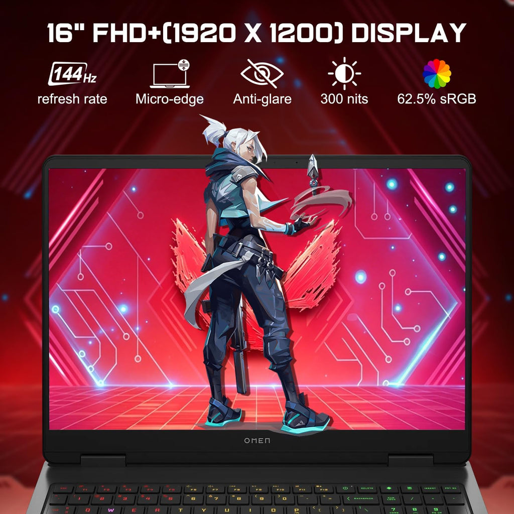 HP OMEN 16 Slim RTX 5070 Gaming Laptop, Intel Ultra 9 285H, NVIDIA RTX 5070, HyperX Audio, 16' FHD+ Anti-Glare, 32GB DDR5, 1TB SSD, 4-Zone RGB Backlit KB, Windows 11 Pro, Bundle Laptop Cooler